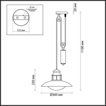 4164/1A NATURE ODL19 745 коричневый/прозрачный Подвес IP23 E27 1*60W DANTE