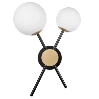 815620 Бра CROCO 2х40W E14 ЧЕРНЫЙ МАТОВЫЙ/ЗОЛОТО Lightstar