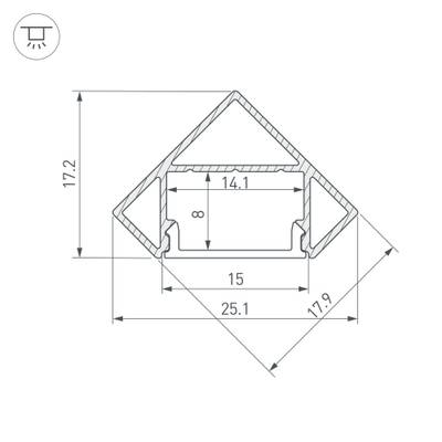 Профиль SL-KANT-H18-2000 BLACK (Arlight, Алюминий)