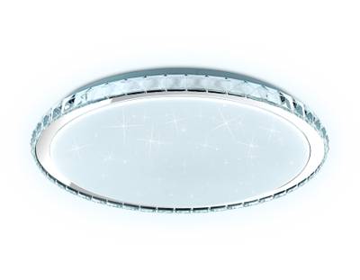 Светодиодный светильник c подсветкой RGB FF501 CH хром 60W 3000-6400K D400*70 (ПДУ ИК)