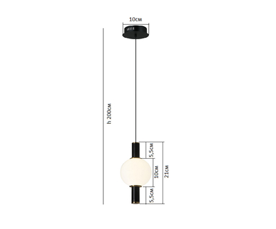 07637-1A,19(01) Подвес Луена черный d10 h200 Led 5W (3000-6000K)