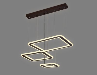 Подвесной светодиодный светильник с пультом FA433 CF кофе 192W 630*470*590 (ПДУ РАДИО 2.4G)