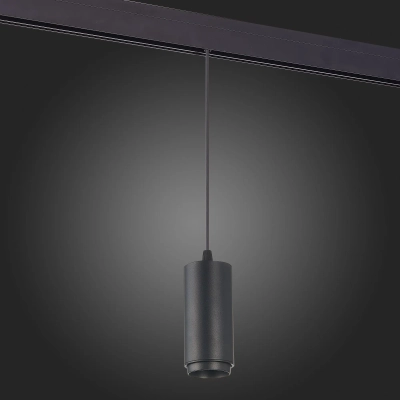 ST357.433.06 Магнитный трековый светильник подвесной ZOOM Черный LED 1*6W 3000K 667Lm Ra>80 10-60° IP20 D60xH120 48V