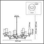 6555/9C CLASSI LN25 черный/дымчатый/металл/стекло Люстра потолочная E14 9*40W 220V MADONNA