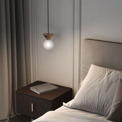 Подвесной светильник с фактурным плафоном 302004 латунь