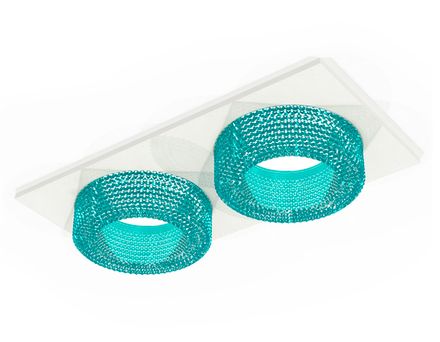 Комплект встраиваемого светильника XC7635023 SWH/BL белый песок/голубой MR16 GU5.3 (C7635, N7194)