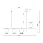 Люстра на штанге Arte Lamp ARKAB A2225SP-4BK, 4хE14