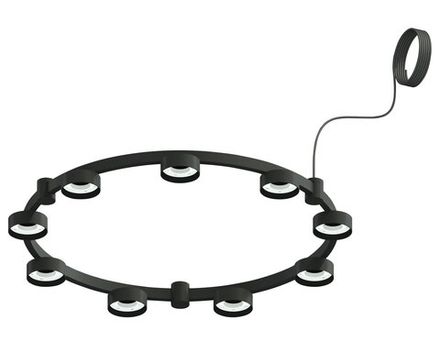 Корпус светильника Techno Ring подвесной для насадок Ø85мм C9242/9 SBK черный песок D740*70.5mm GX53/9