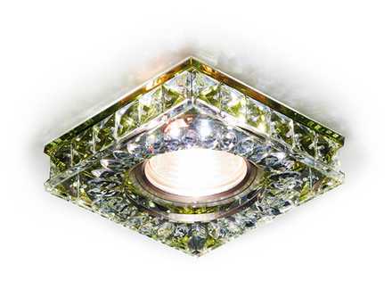 Светодиодный светильник S251 GD золото/прозрачный хрусталь/MR16+3W(LED WHITE)