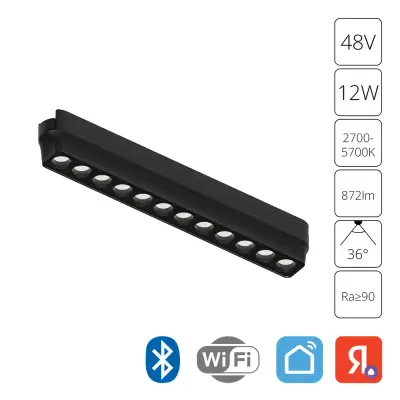 Магнитный трековый светильник Arte Lamp RAPID SMART A2954PL-1BK, 1хLED