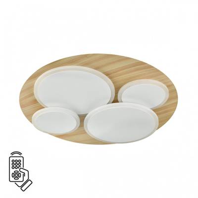 7734/60L MITRA LED SN 602 Светильник металл/акрил/стекло/белый/под дерево LED 60Вт 3000-6500К D450 IP20 пульт ДУ PINE