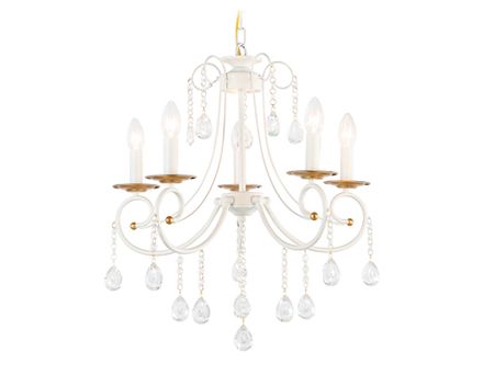 Светильник подвесной TR4916/5 WH/GD белый/золото E14/5 max 40W D550*860