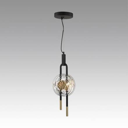 5407/12L MODERN ODL_EX24 135 черный/золотой/металл/стекло Подвес LED 12W 3000K 1005Лм MAGNET