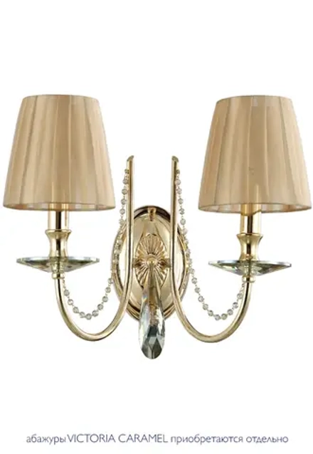 Бра Crystal Lux VICTORIA AP2 GOLD/AMBER 3340/402