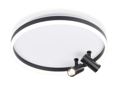 Потолочный светодиодный светильник с пультом управления FL5113/1+2 WH/BK белый/черный 43W 3000K-6400K D500*130 (ПДУ ИК)