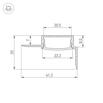 Профиль FANTOM-W20-H10-EDGE-2000 ANOD (Arlight, Алюминий)