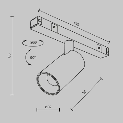 Трековый светильник Фокус / Focus Led Basity 3000K/6000K 5Вт 36°, TR176-1-5WTW-M-B. TM Maytoni