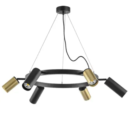 LR016403873 Люстра RULLO 6х50W GU10 ЧЕРНЫЙ/ЗОЛОТО (571016+214440-3+214487-3)