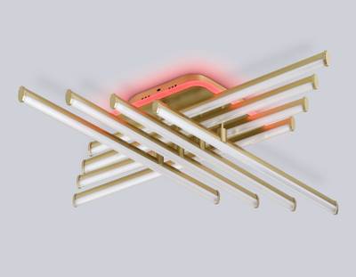 Светильник светодиодный потолочный FL6263 GD золото 115W 3000K-6400K+RGB 810*810*130 (ПДУ ИК)