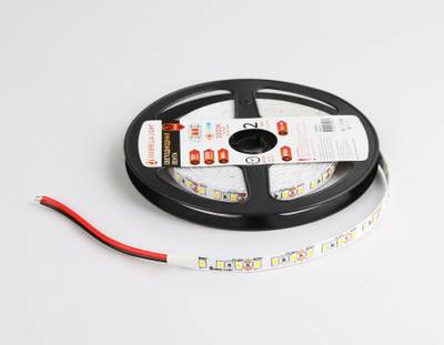 Светодиодная лента GS1101 2835 120Led/ 9.6W m/ 12V IP20 3000K/ 5000*8*1.2mm/ кратность резки 25mm (2 конт.)