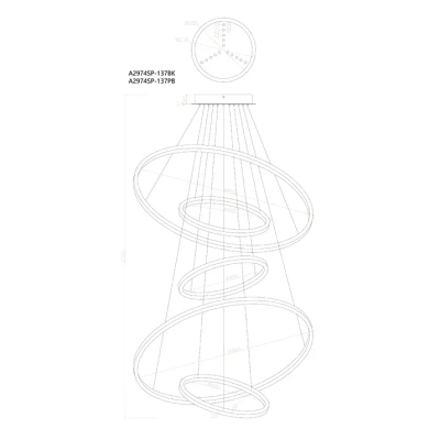 Подвесная люстра Arte Lamp ARKANE A2974SP-137PB, 1хLED