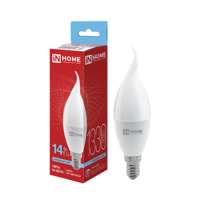 Лампа светодиодная LED-СВЕЧА НА ВЕТРУ-VC 14Вт 230В E14 6500К 1330лм IN HOME 4690612054384