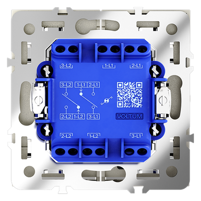 VLS020405 Проходной переключатель встраиваемый VOLTUM S70 двухклавишный с подсветкой 10А, (сталь) (ТМ Maytoni)