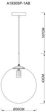 Подвесной светильник Arte Lamp VOLARE A1930SP-1AB, 1хE27