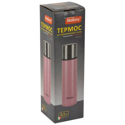 Термос из нерж.стали BOSSOLO, 0,5 л (цвет: розовый)