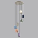 5053/7 PENDANT ODL24 447 цвет слонов.кости/мультиколор/металл Подвес GU10 LED 7*4W OVALI