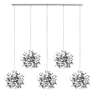 L5PL721134 Подвес пятерной линейный EXTRA 5x3x5W(led) G9  (721134 - 5 + 572164 -1) ХРОМ Lightstar