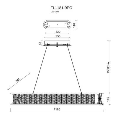 Люстра подвесная Sacrement Gold FL1181-9PO, LED