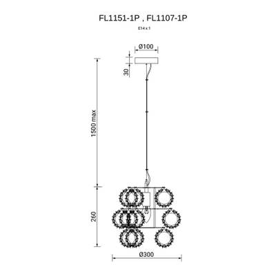 Подвесной светильник Brilliance Gold FL1151-1P, E14х1