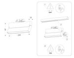 Светильник светодиодный трековый GL6808 BK черный LED 12W 4200K 230*22*87