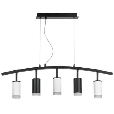 LR7353723630 Люстра RULLO 5х50W GU10 ЧЕРНЫЙ/БЕЛЫЙ (571735+214437-2+214436-3+202430-5)