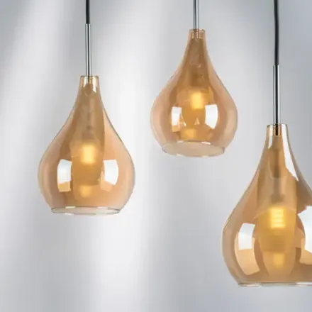 803033 Подвес PENTOLA 1х25W G9 ХРОМ/ЯНТАРЬ Lightstar