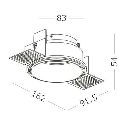 ST262.408.01 Св-к встр. Черный GU10 1*50W IP20 D91,5xH5,2 220V Без ламп