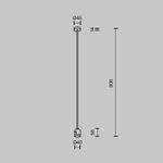 Крепление потолочное Long 760мм с прямым коннектором питания Flarity платина, TRA159C-IPCL1-PT. TM Maytoni