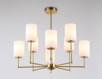Светильник подвесной LH56217/8 BS/FR латунь/белый матовый E27/8 max 60W D700*600