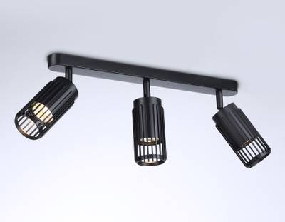 Настенно-потолочный  поворотный спот со сменной лампой  TN51690/3 BK черный GU10/3 260*60*180