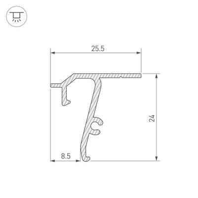Профиль STRETCH-SHADOW-TECH-CEIL-2000 BLACK (A2-DELTA) (Arlight, Алюминий)