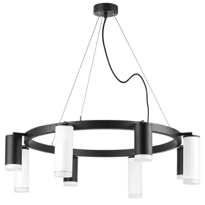 LR0183748640 Люстра RULLO 8х50W GU10 ЧЕРНЫЙ/БЕЛЫЙ (571018+214437-4+214486-4+202430-8)