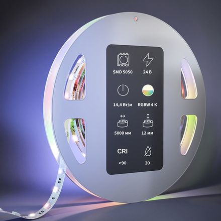 Светодиодная лента Ultra 24В 5050 14,4Вт/м RGB+W 4000К 5м IP 20 201133. TM Maytoni