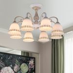 Потолочная люстра со стеклянными плафонами 60107/8 белый с золотом