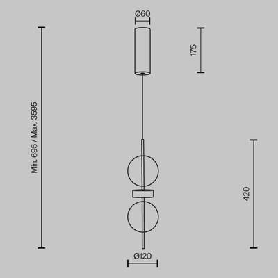 Подвесной светильник Double Moon 3000К 8Вт MOD478PL-L8B3K. TM Maytoni