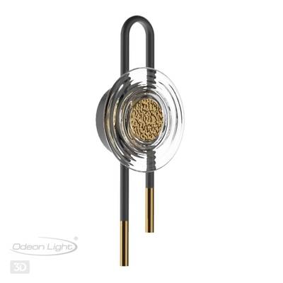 5407/6WL MODERN ODL_EX24 135 черный/золотой/металл/стекло Бра LED 6W 3000K 688Лм MAGNET