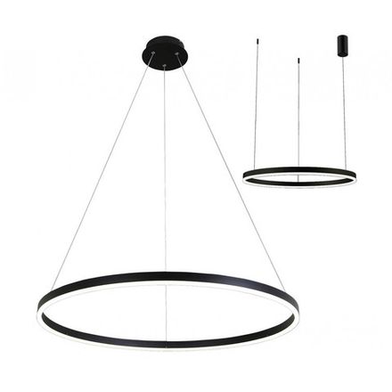 08228,19A(4000K) Подвес Тор черный d100 h150 Led 56W (4000K) 2 типа крепления, диммируемый, с пультом ДУ