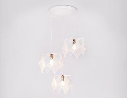 Подвесной светильник в стиле лофт TR8426/3 WH/GD белый/золото E14/3 max 40W D510*1000
