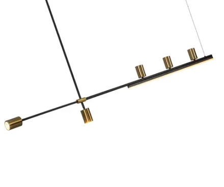 07618-150,36 Люстра Рия латунь L150 h116/86/46 GU10 5*5W+Led 15W (3000K) (лампы в комплекте)