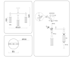 Светильник на штанге LH55256/5 BK/BS/CL черный/латунь/прозрачный E14*5 max 40W D520*520